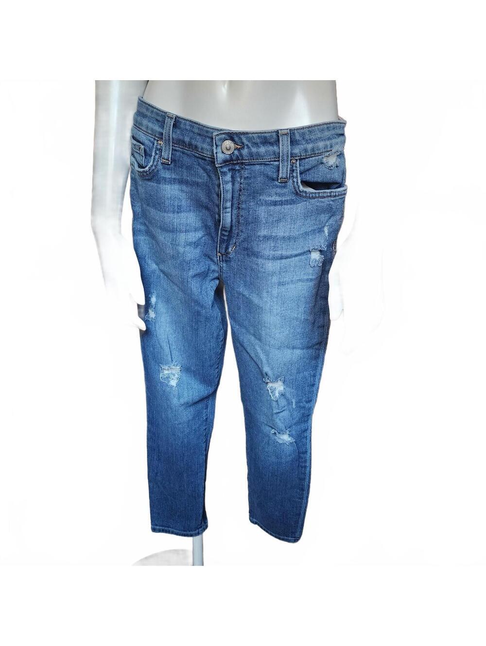 Joe's Fatima High Rise Crop Distressed Blue Denim Jeans W29